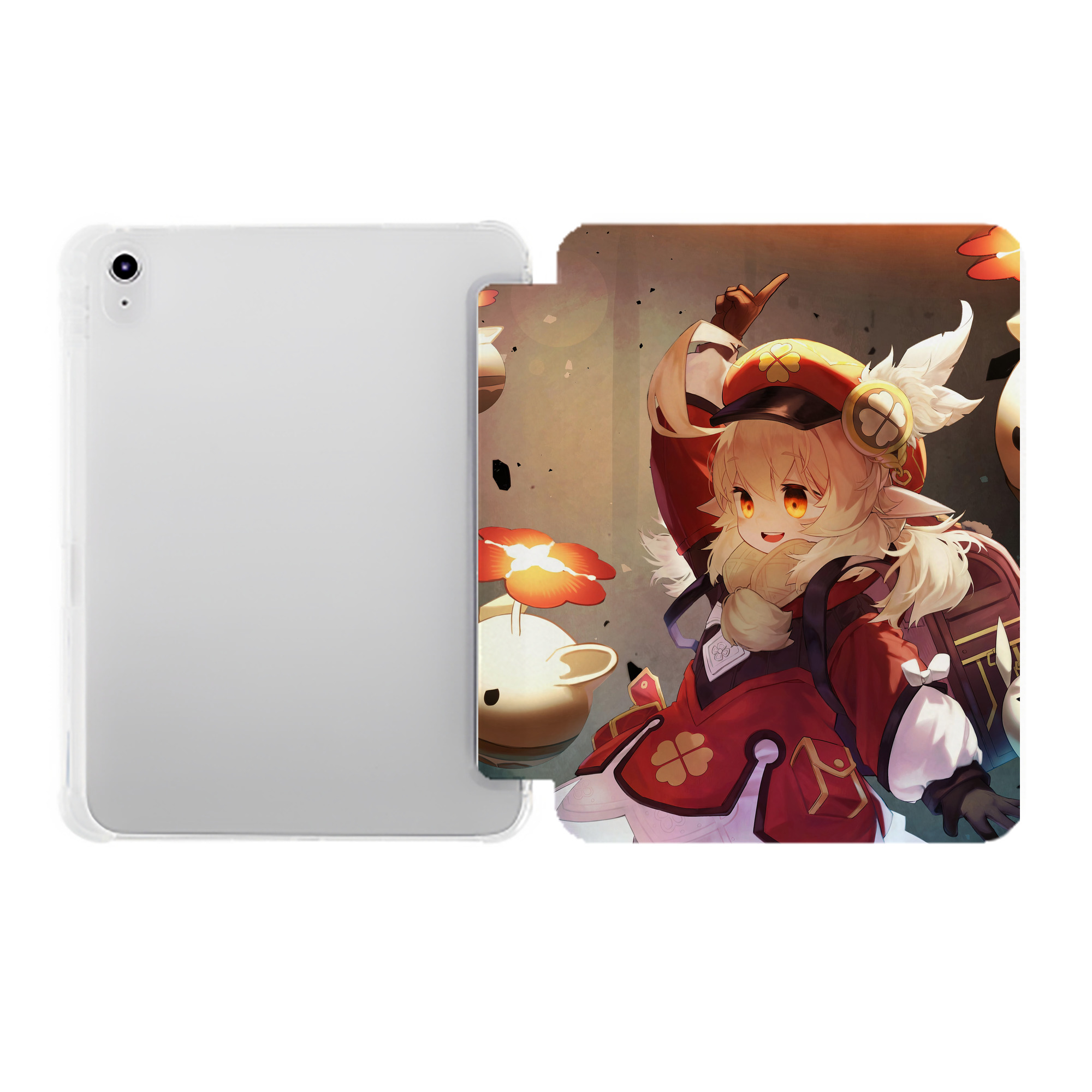 げんし神 genshin IPad ケース ペン収納付き 三つ折りスタンド PUレザー×シリコン 対応機種9.5/10.5/10.9インチ